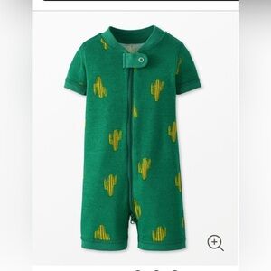 Hanna Andersson Green Cactus 2 way zip shortie sleeper
